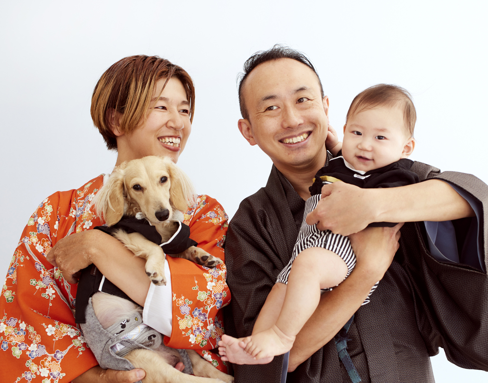 森島親子３人